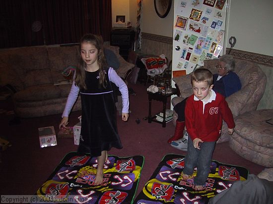 Alexander and Gemma on the dance mats