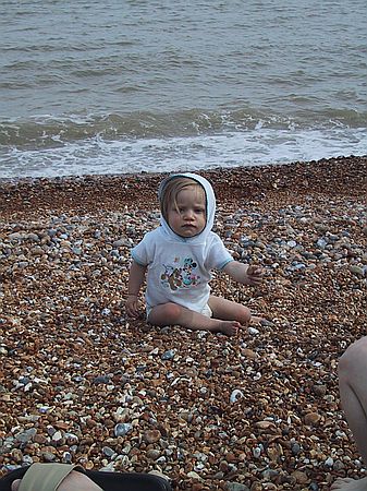 Jessica shuffling up the beach!<br>Bexhill-on-Sea