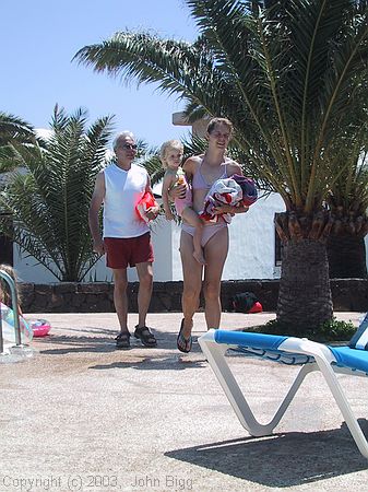 Len and Caroline with Jessica<br />Lanzarote