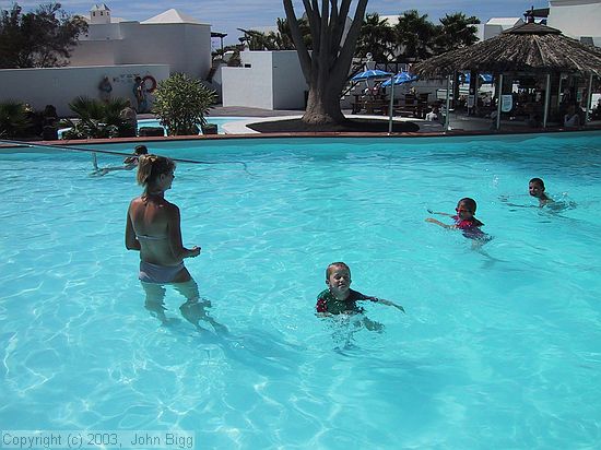 Playing in the pool<br />Lanzarote